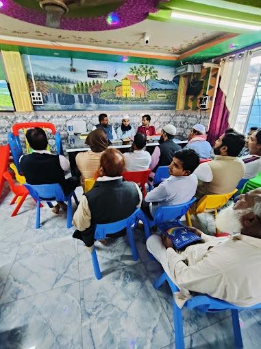 Parent consultation at teacher head desk